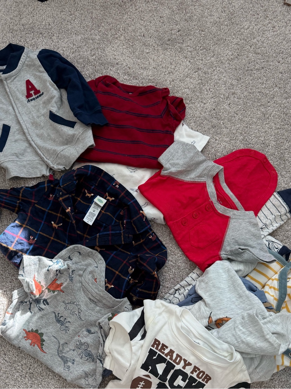 Bundle baby onsie, pants, pajamas Hoodie - Gray, Navy, Red